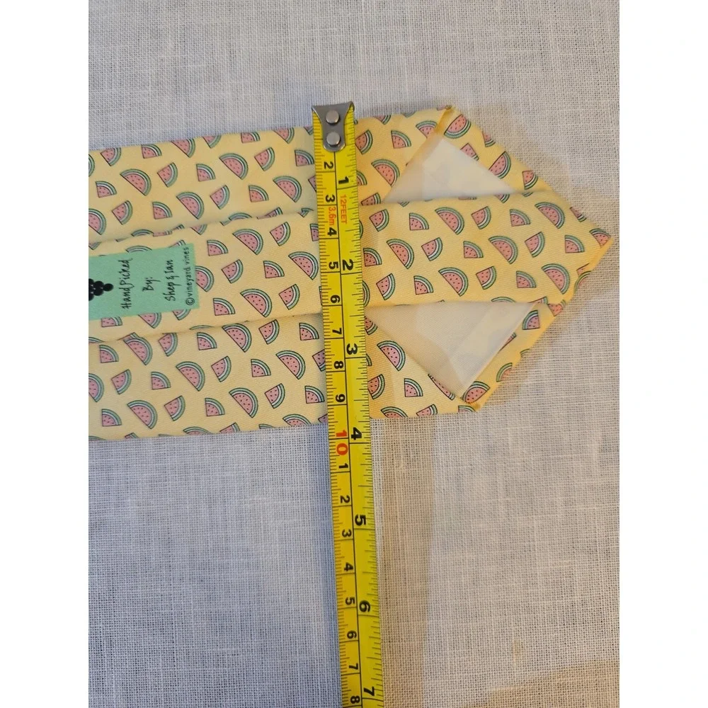 Vineyard Vines Tie Men OS Yellow Watermelon Silk Print Preppy Coastal 59 x 3.75